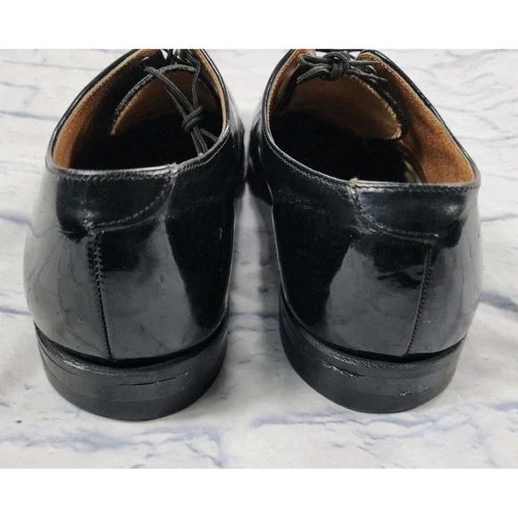 Craddock Terry Shoes MENS 10 Military Dress Oxford High Gloss Black VINTAGE 1992